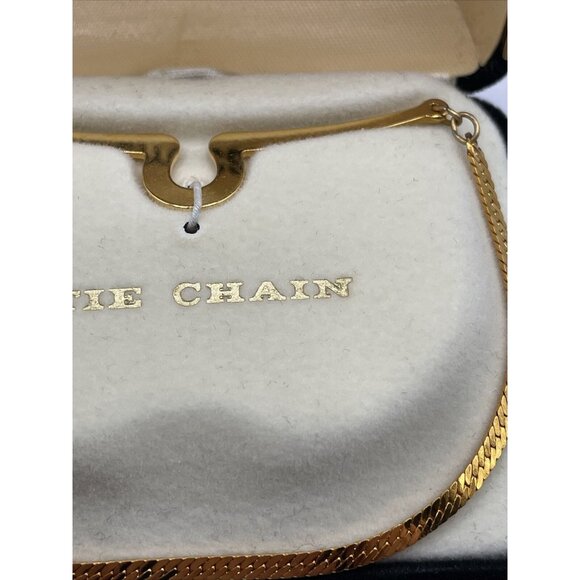 PIERRE CARDIN VINTAGE 1960'S/70'S GOLDTONE TIE CHAIN IN ORIGINAL FITTED BOX AL2 - Picture 7 of 10